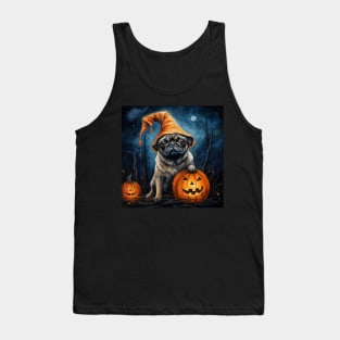 Cream Pug Halloween Tank Top